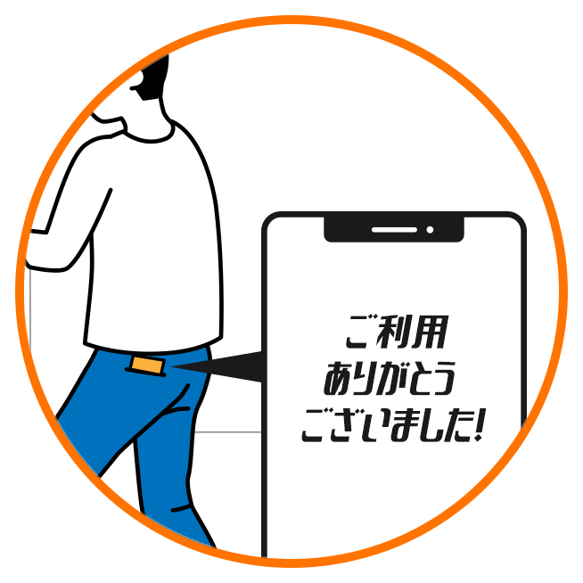 登録したクレジットカードで利用終了時に自動決済