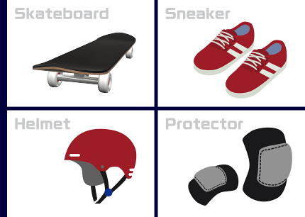 スケートボード　ヘルメット　プロテクター　シューズ